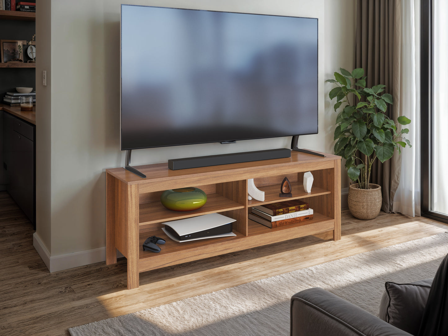 Brown Media Console, TVs up to 75"