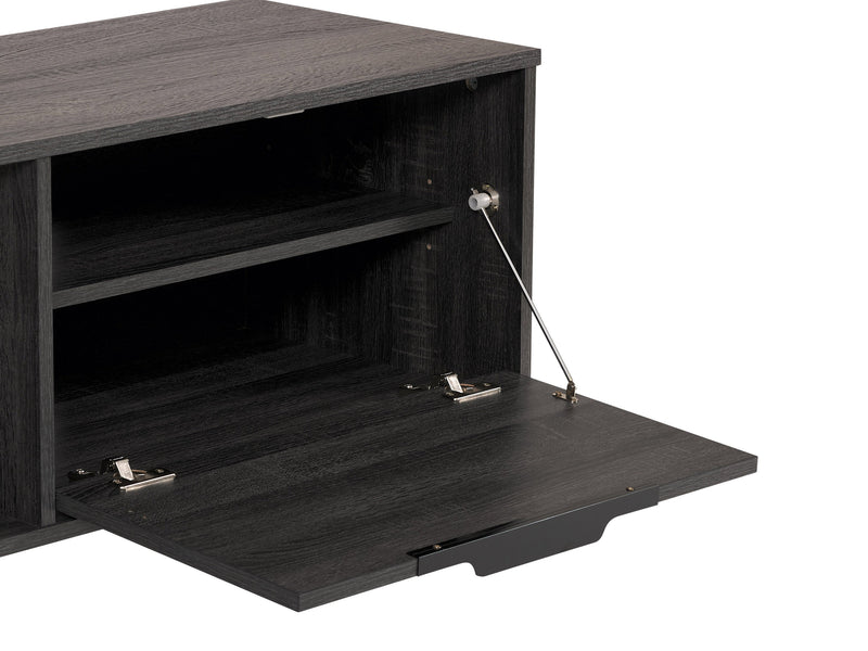 dark grey TV Bench - Open & Closed Storage, TVs up to 85" Cole Collection detail image by CorLiving
