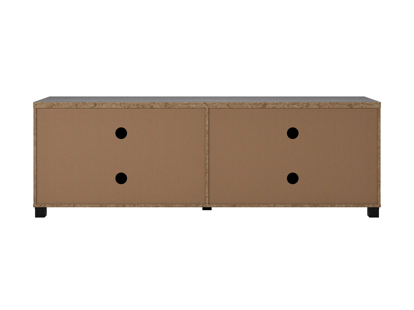 Dark grey TV stand with doors, designed for TVs up to 85 inches. Features sleek, modern design, smooth finish, and ample storage space for media devices and accessories.