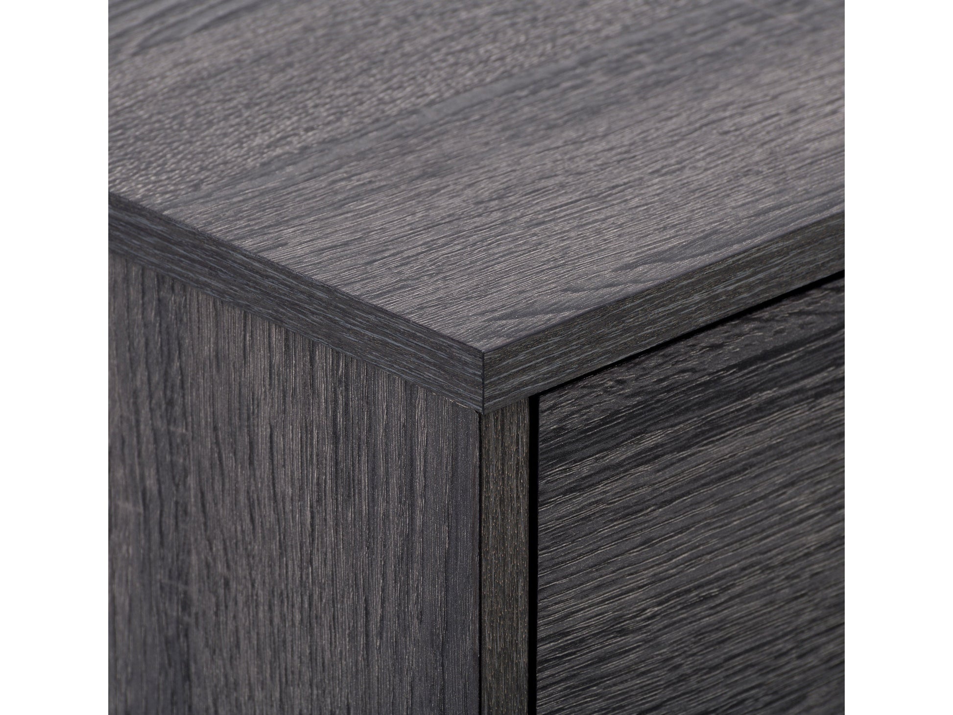 Grey modern TV stand for TVs up to 85 inches, featuring sleek lines, minimalist design, and ample storage with open shelves and cabinets. Made from durable wood with a smooth finish, perfect for contemporary living rooms.
