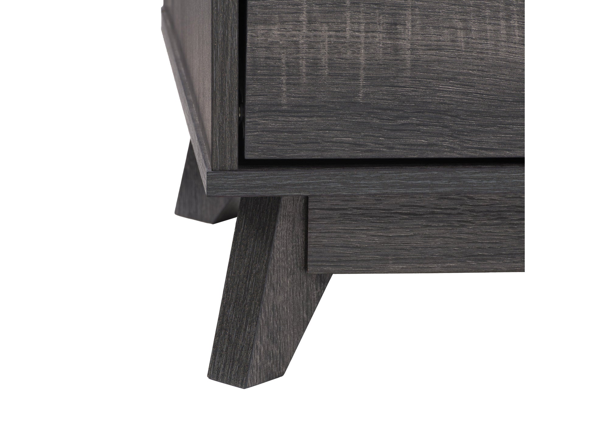 Grey modern TV stand for TVs up to 85 inches, featuring sleek lines, minimalist design, and ample storage with open shelves and cabinets. Made from durable wood with a smooth finish, perfect for contemporary living rooms.