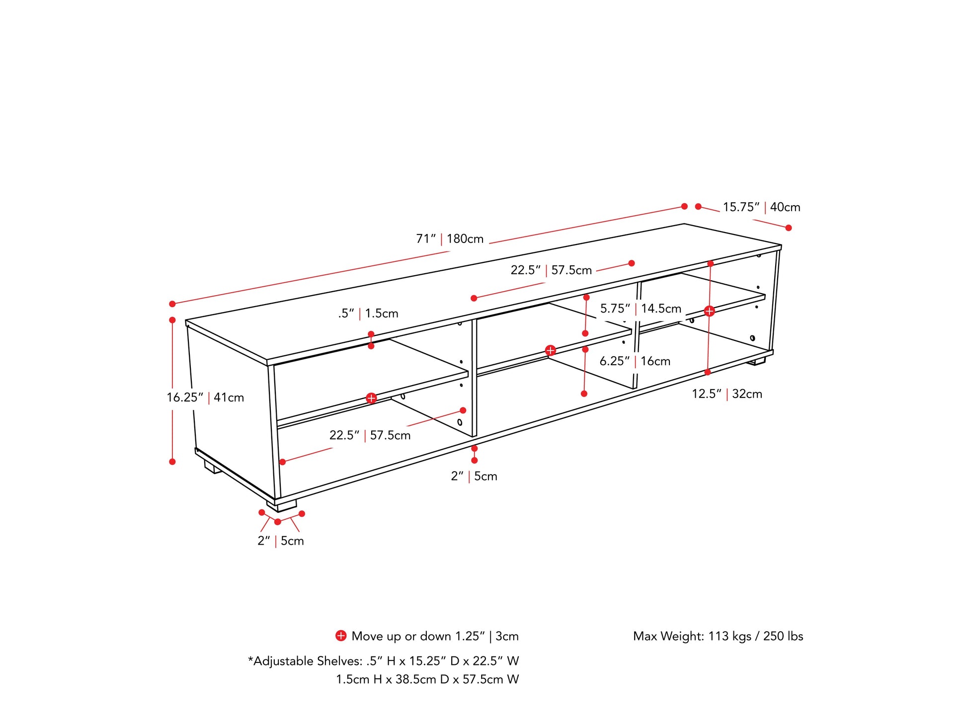Modern black TV stand for TVs up to 85 inches, featuring sleek lines, minimalist design, and ample storage with open shelves and cabinets. Made of durable materials with a smooth finish.