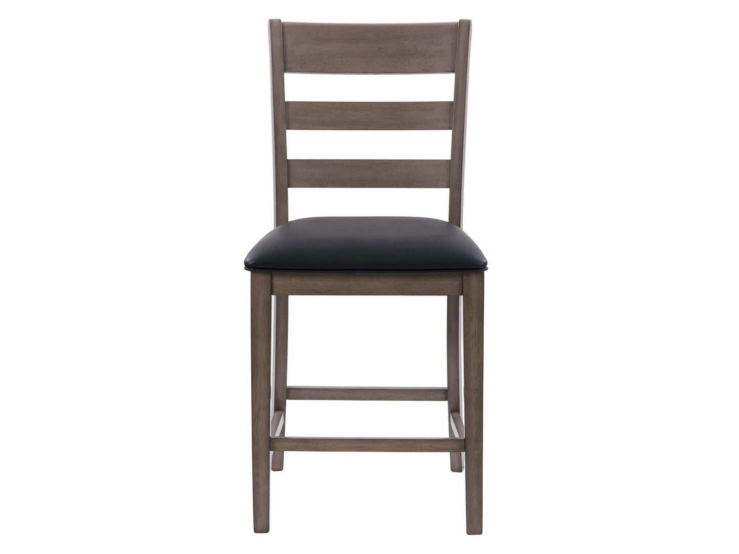 Set of 2 counter height dining chairs with cushioned seats, featuring a sleek black metal frame and beige fabric upholstery. Ideal for modern dining spaces and kitchen islands.