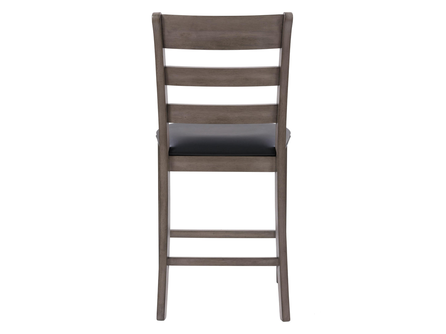 Modern counter height dining chairs set of 2, featuring sleek black metal frames, cushioned seats in beige fabric, and curved backrests with horizontal slats for added support and style.