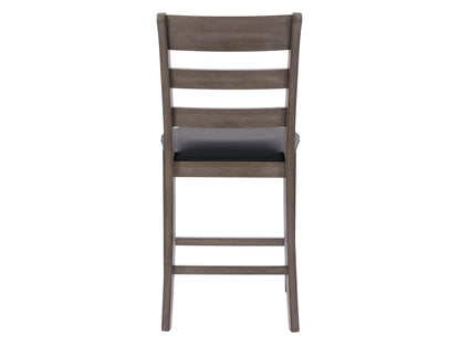 Modern counter height dining chairs set of 2, featuring sleek black metal frames, cushioned seats in beige fabric, and curved backrests with horizontal slats for added support and style.