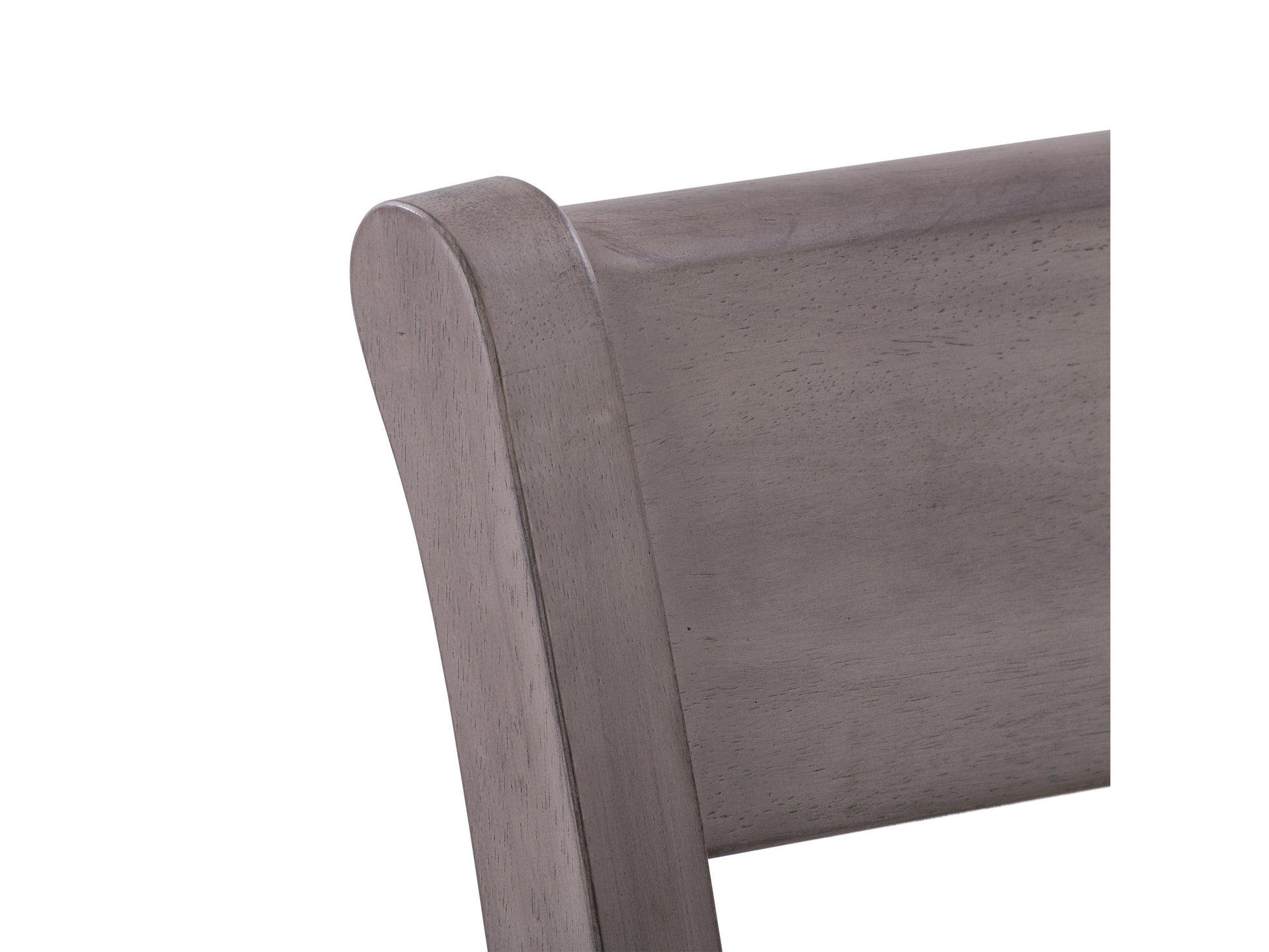Grey wood dining chairs set of 2 featuring cushioned seats, curved backrests, and sleek, minimalist design with a smooth finish, perfect for modern dining rooms.