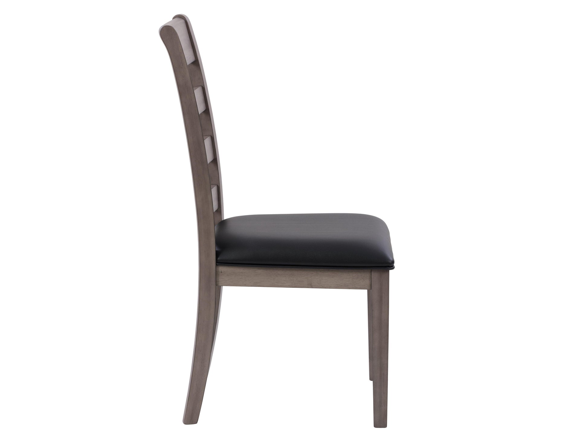 Grey wood dining chairs set of 2 with cushioned seats, featuring a sleek, modern design, light grey fabric upholstery, and sturdy wooden legs, perfect for contemporary dining rooms or kitchens.