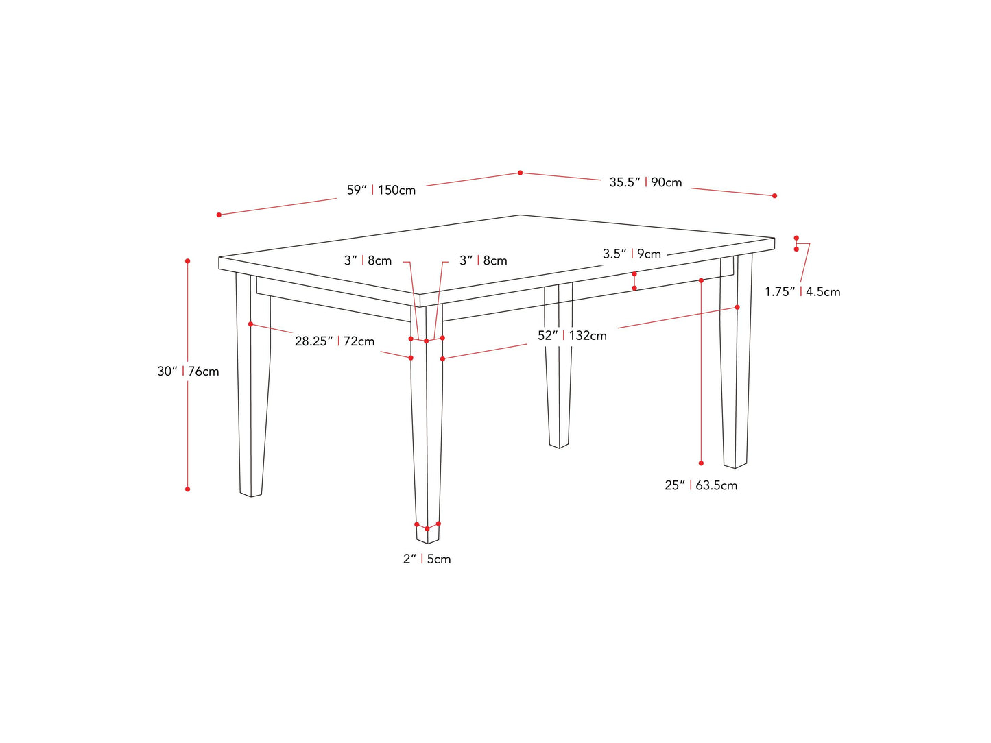 Modern wooden dining table with sleek, rectangular design, light oak finish, and sturdy metal legs. Ideal for contemporary dining rooms or kitchens.