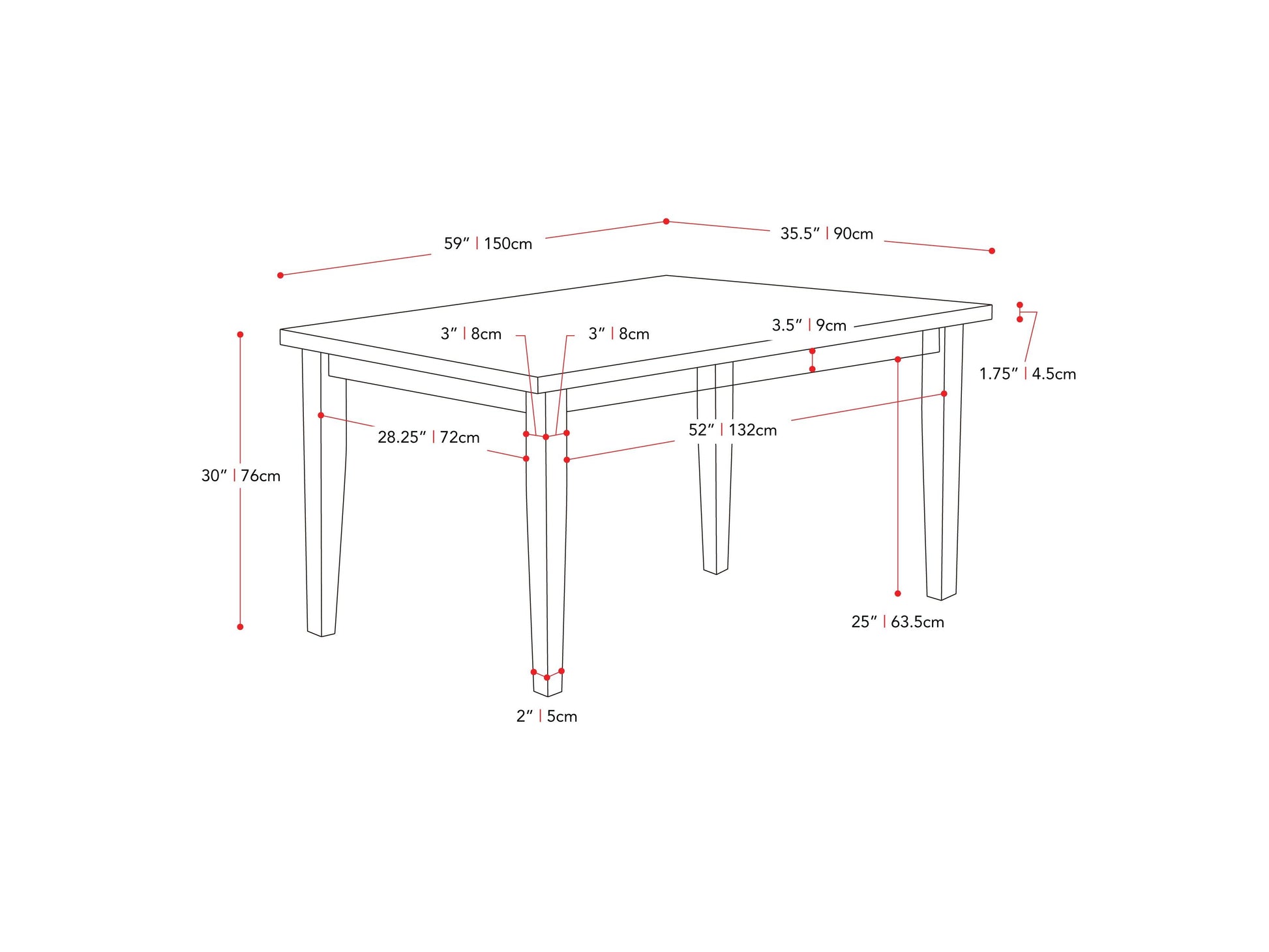 Modern wooden dining table with sleek, rectangular design, light oak finish, and sturdy metal legs. Ideal for contemporary dining rooms or kitchens.