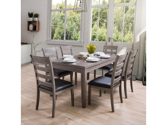 Modern rectangular wooden dining table with natural oak finish, sleek black metal legs, and a minimalist design, perfect for contemporary dining rooms.