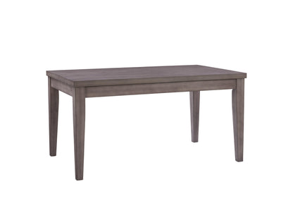 Modern wooden dining table with sleek rectangular design, natural oak finish, and black metal legs, perfect for contemporary dining spaces.