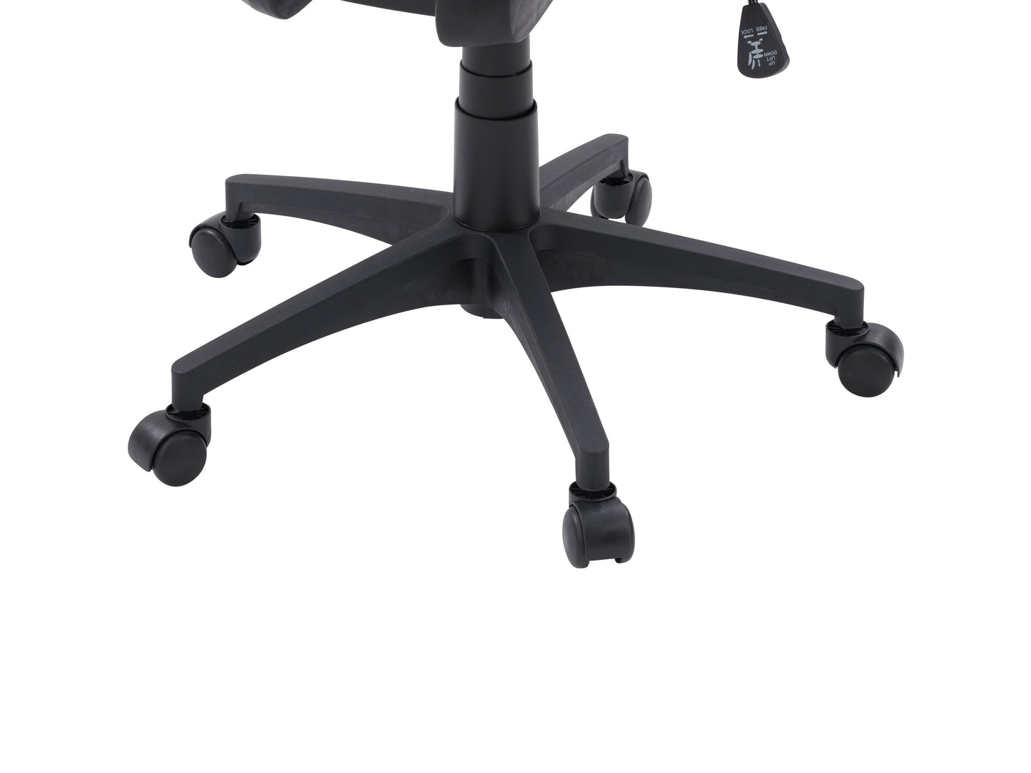 Red mesh office chair with ergonomic design, adjustable armrests, and lumbar support. Features breathable mesh back, cushioned seat, and swivel base with caster wheels, ideal for home or office use.