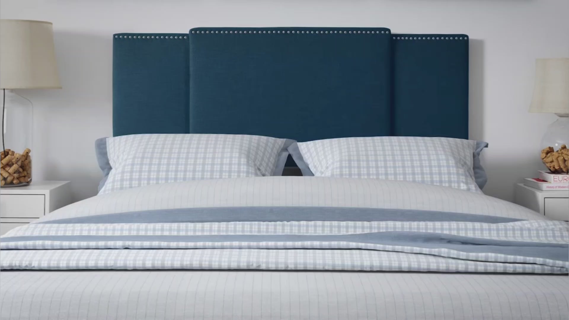 Load video: Mia Blue Adjustable Headboard Product Video