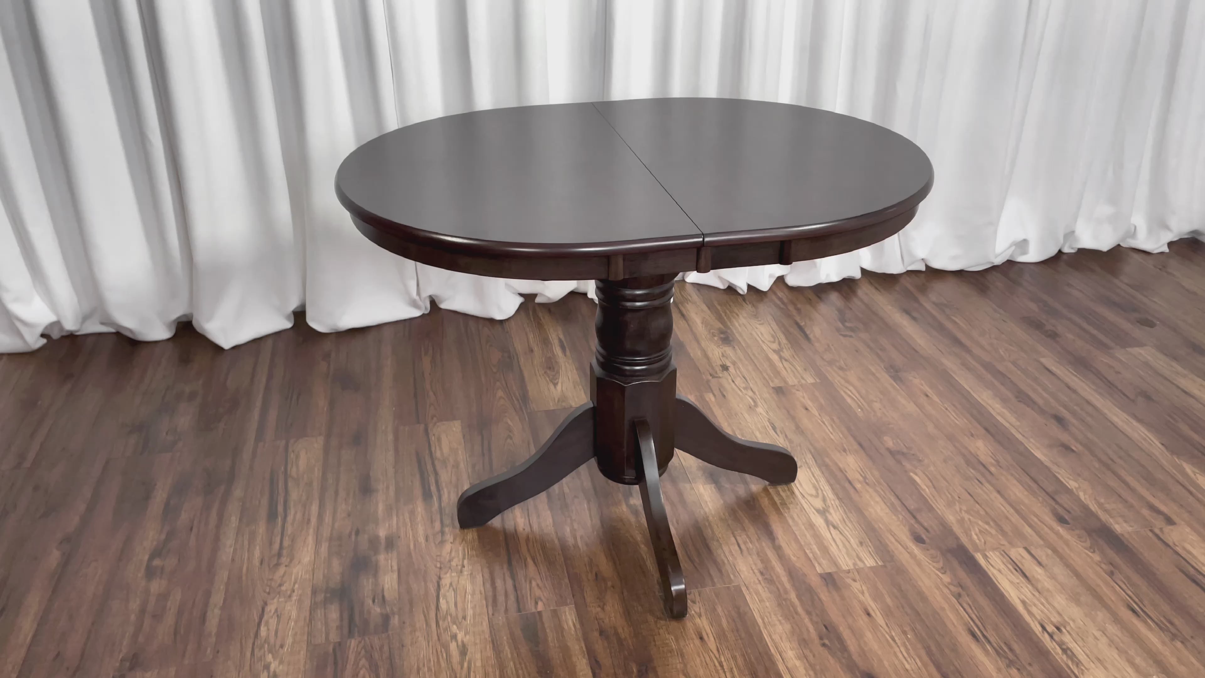 Load video: Dillon Espresso Extendable Oval Dining Table Product Video