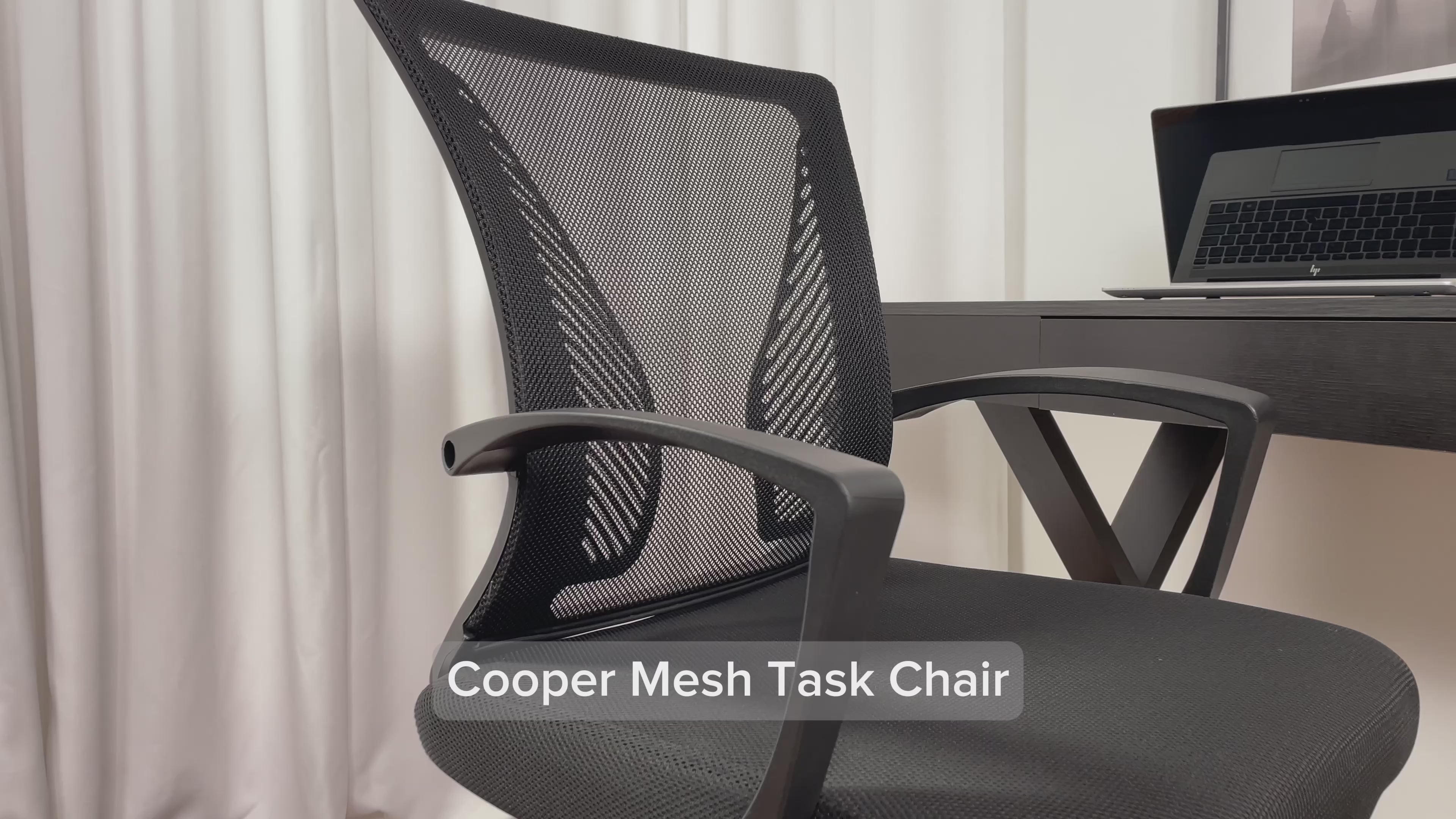 Load video: Cooper Black Mesh Office Chair Product Video