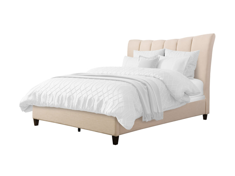 cream Channel Tufted Double / Full Bed Rosewell Collection product image by CorLiving