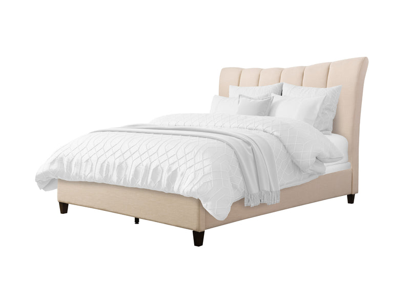 cream Channel Tufted Queen Bed Rosewell Collection product image by CorLiving