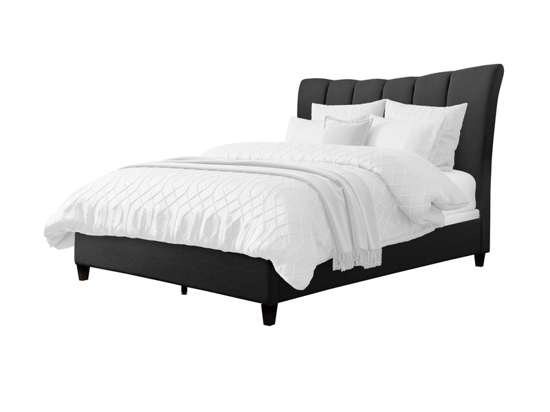 dark grey Channel Tufted King Bed Rosewell Collection product image by CorLiving
