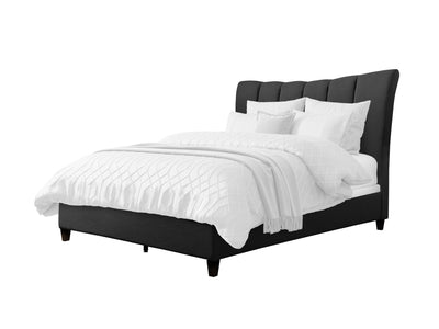 dark grey Channel Tufted Queen Bed Rosewell Collection product image by CorLiving#color_dark-grey