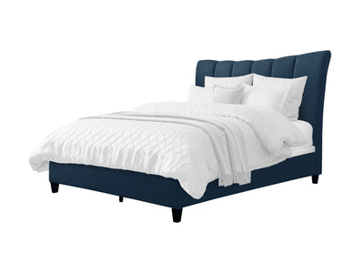 navy blue Channel Tufted King Bed Rosewell Collection product image by CorLiving#color_navy-blue