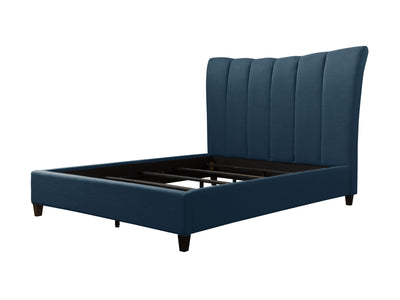 navy blue Channel Tufted Queen Bed Rosewell Collection product image by CorLiving#color_navy-blue