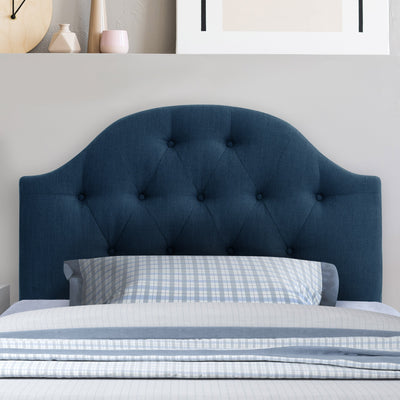 navy blue Diamond Tufted Headboard, Twin / Single Calera Collection lifestyle scene by CorLiving#color_navy-blue