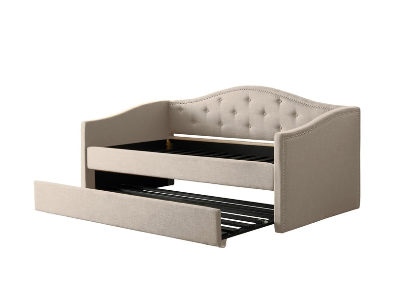 beige Twin Daybed with Trundle Amara Collection product image by CorLiving