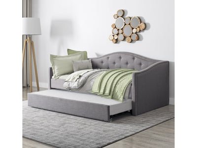 grey Twin Daybed with Trundle Amara Collection lifestyle scene by CorLiving#color_grey