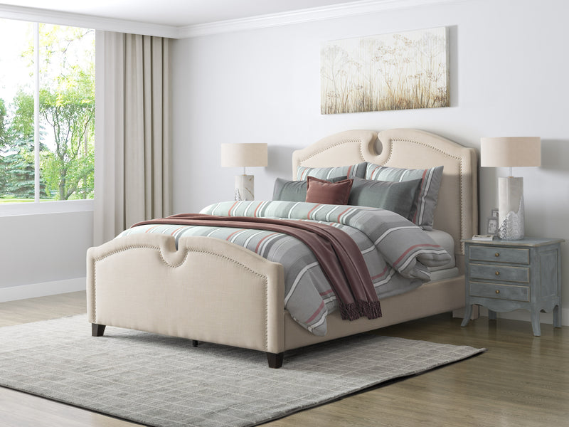 cream Twin / Single Bed Maeve Collection lifestyle scene by CorLiving