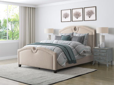 beige Twin / Single Bed Maeve Collection lifestyle scene by CorLiving#color_beige