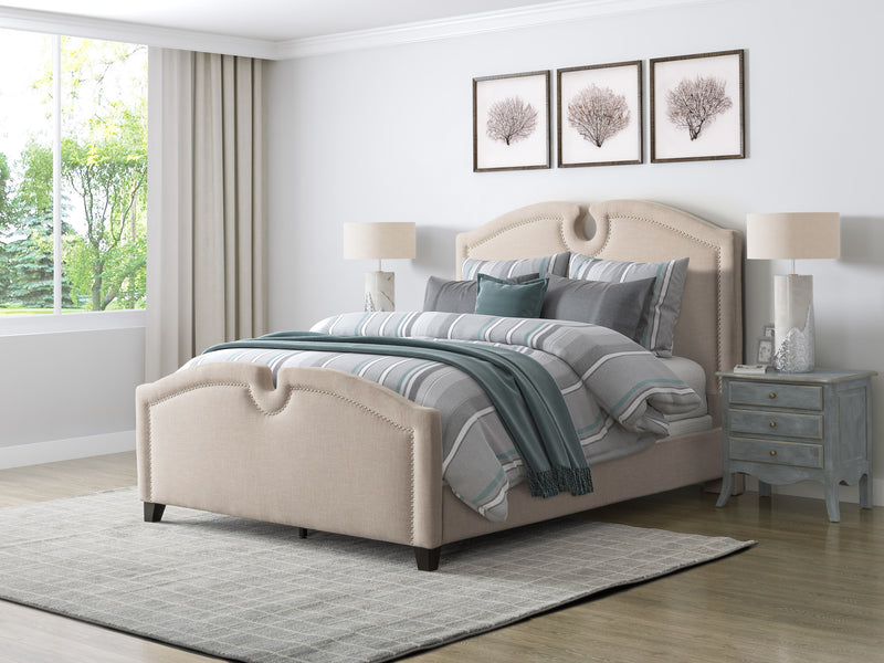 beige Twin / Single Bed Maeve Collection lifestyle scene by CorLiving