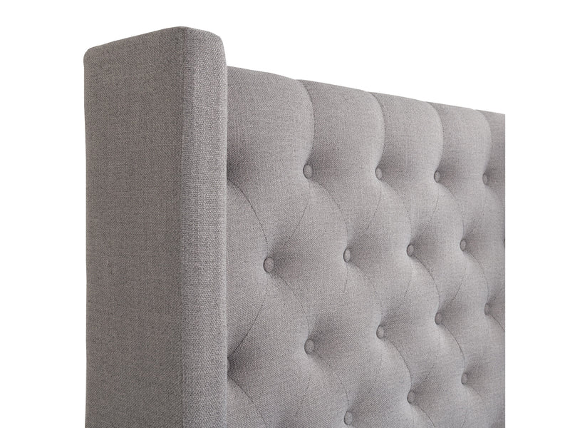 grey Tufted Queen Bed Fairfield Collection detail image by CorLiving