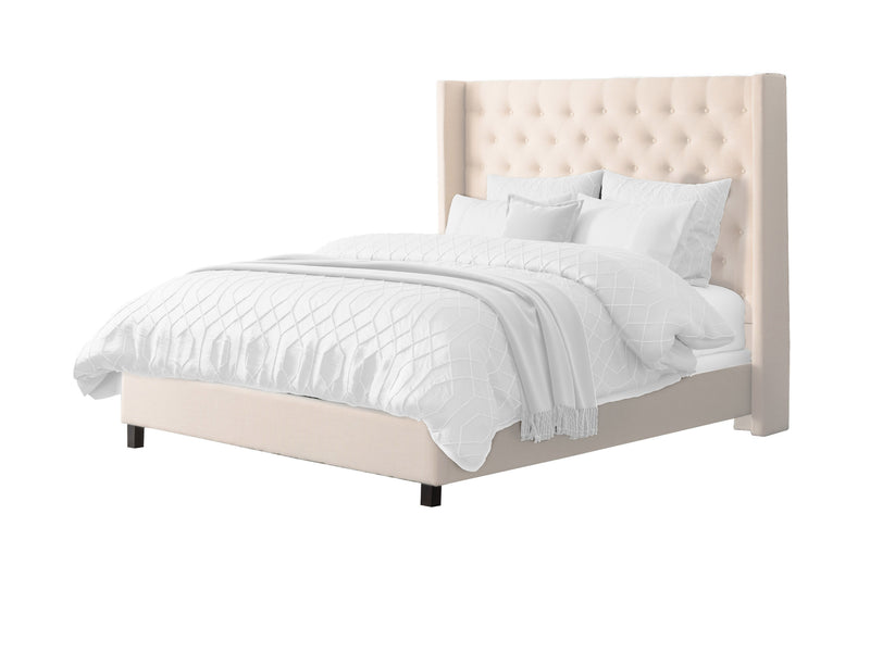 cream Tufted King Bed Fairfield Collection product image by CorLiving
