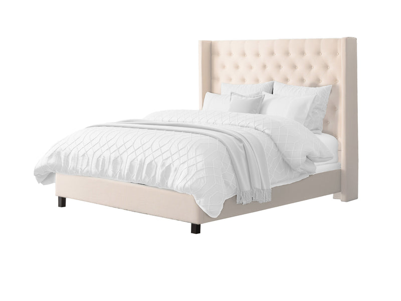cream Tufted Queen Bed Fairfield Collection product image by CorLiving