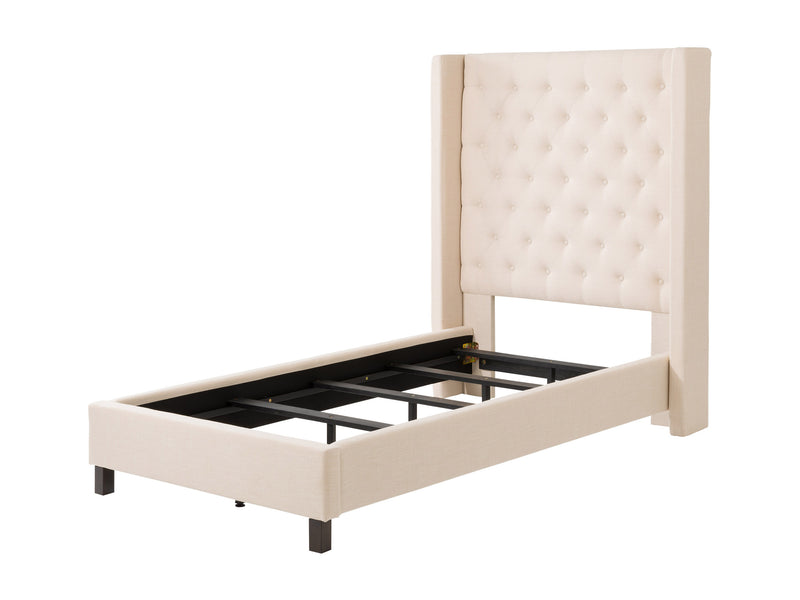 cream Tufted Twin / Single Bed Fairfield Collection product image by CorLiving