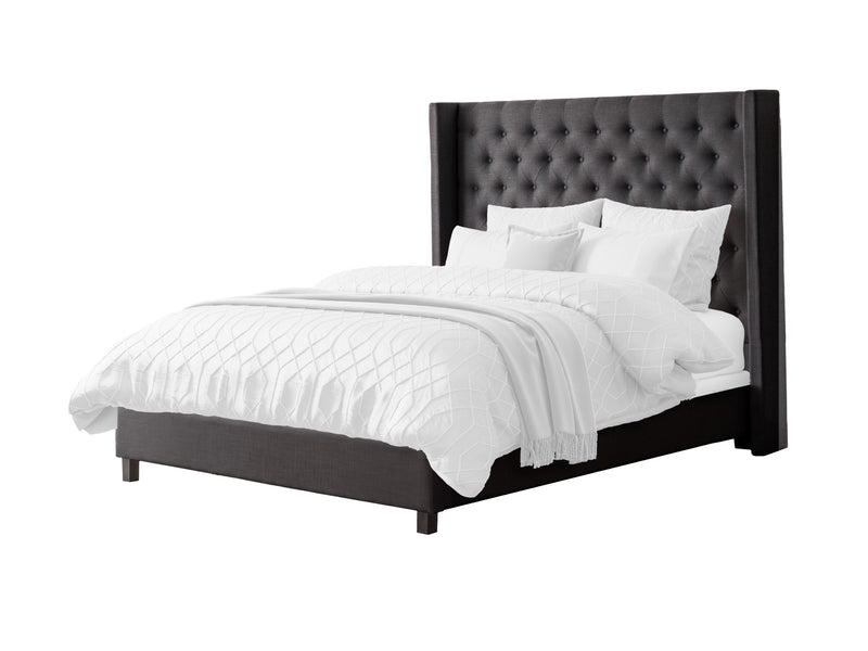 dark grey Tufted King Bed Fairfield Collection product image by CorLiving
