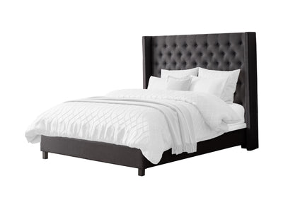 dark grey Tufted Queen Bed Fairfield Collection product image by CorLiving#color_dark-grey