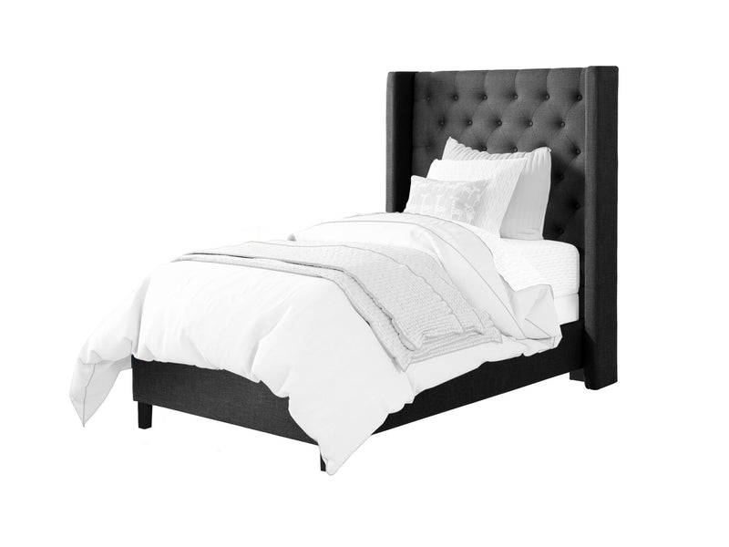 dark grey Tufted Twin / Single Bed Fairfield Collection product image by CorLiving
