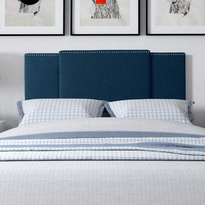 navy blue Expandable Headboard, Full / Queen / King Mia Collection lifestyle scene by CorLiving#color_navy-blue
