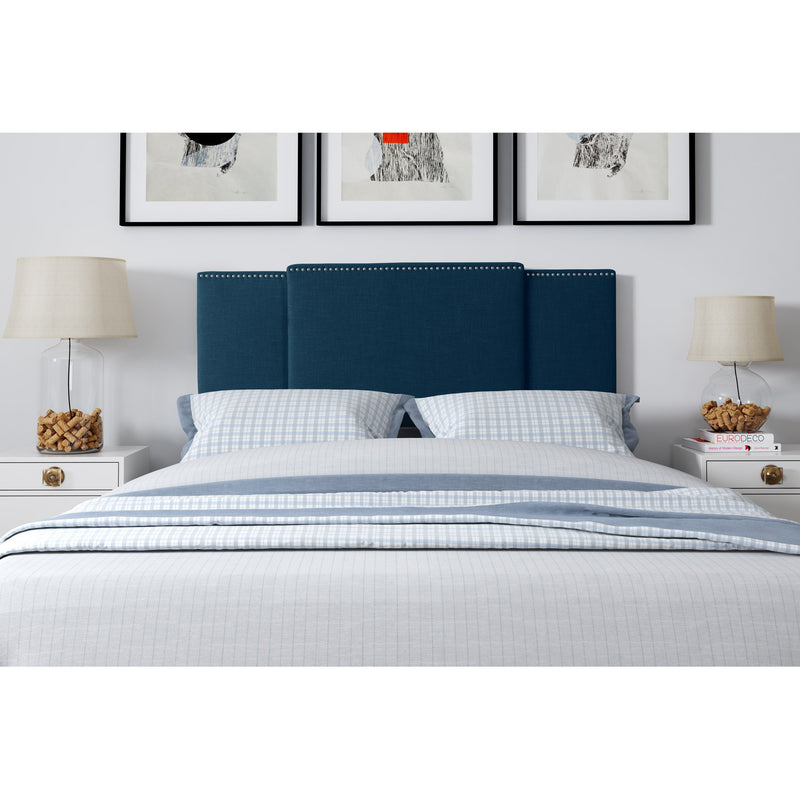 navy blue Expandable Headboard, Full / Queen / King Mia Collection lifestyle scene by CorLiving