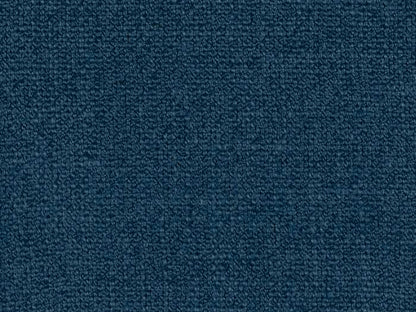Navy blue channel tufted double/full bed with soft fabric upholstery, sleek modern design, and detailed stitching.
