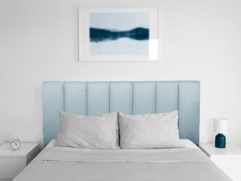 light blue Panel Headboard, Full/Double Helena Collection lifestyle scene by CorLiving