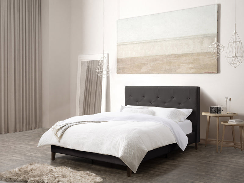 dark grey Button Tufted Double / Full Bed Nova Ridge Collection lifestyle scene by CorLiving
