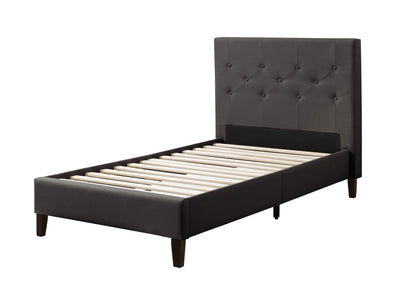 dark grey Button Tufted Twin / Single Bed Nova Ridge Collection product image by CorLiving#color_nova-ridge-dark-grey