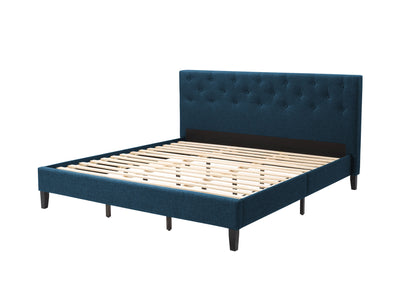 ocean blue Button Tufted King Bed Nova Ridge Collection product image by CorLiving#color_nova-ridge-ocean-blue