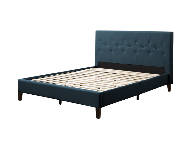 ocean blue Button Tufted Queen Bed Nova Ridge Collection product image by CorLiving
