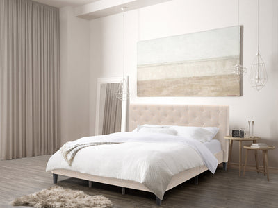 cream Button Tufted King Bed Nova Ridge Collection lifestyle scene by CorLiving#color_nova-ridge-cream