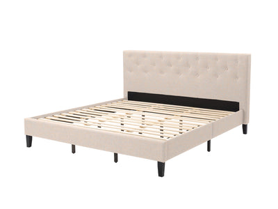 cream Button Tufted King Bed Nova Ridge Collection product image by CorLiving#color_nova-ridge-cream