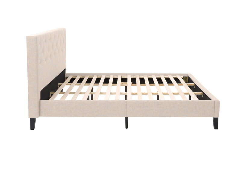 cream Button Tufted King Bed Nova Ridge Collection product image by CorLiving