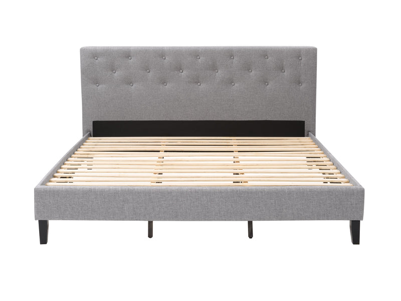 light grey Button Tufted King Bed Nova Ridge Collection product image by CorLiving